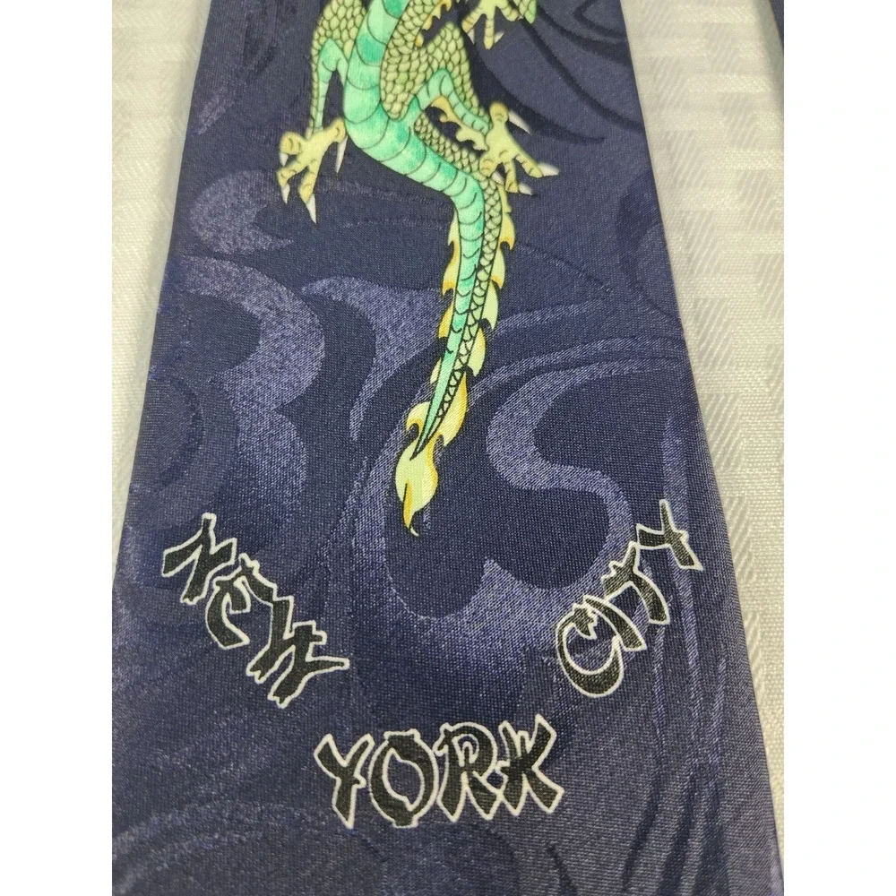 Chinatown New York Asian Dragon Silk Art Neck Tie Streetwear‎